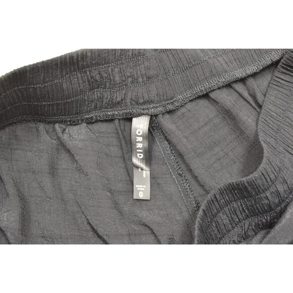 Torrid Black Lightweight Gauze Wide Leg Plus Size 0 Pants Rayon Stretch - Picture 5 of 8